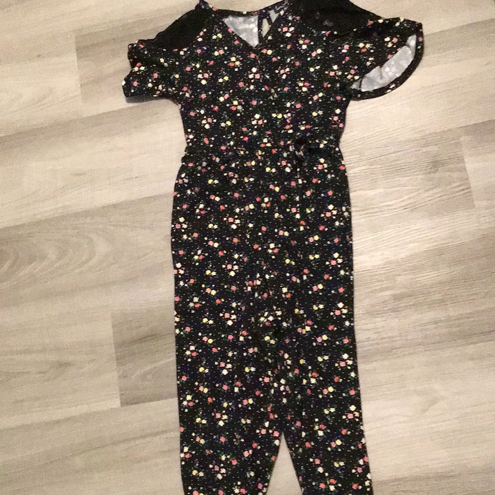 Cute floral black romper